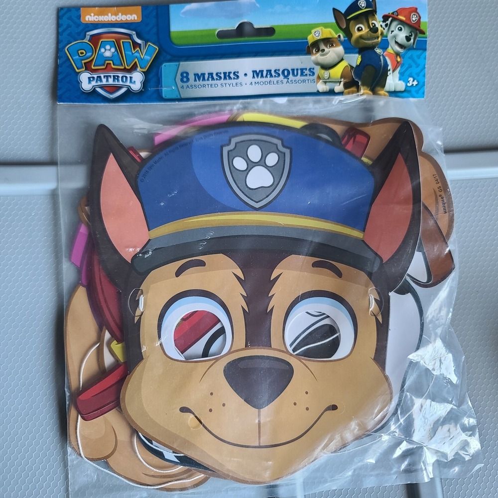 Nickelodeon Paw Patrol Birthday Paper Masks (8 ct) Party Supplies